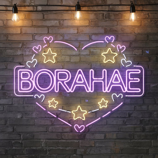 Borahae Neon Sign – BTS ARMY Inspired Purple LED Wall Light
