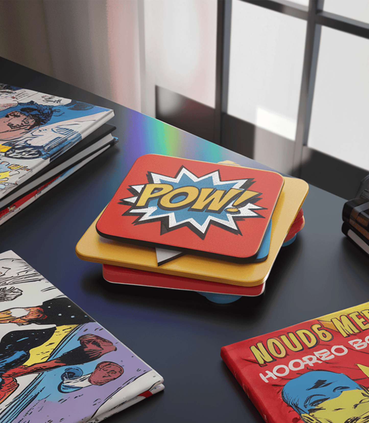 Retro Comic ‘POW!’ Coaster – Bold & Fun