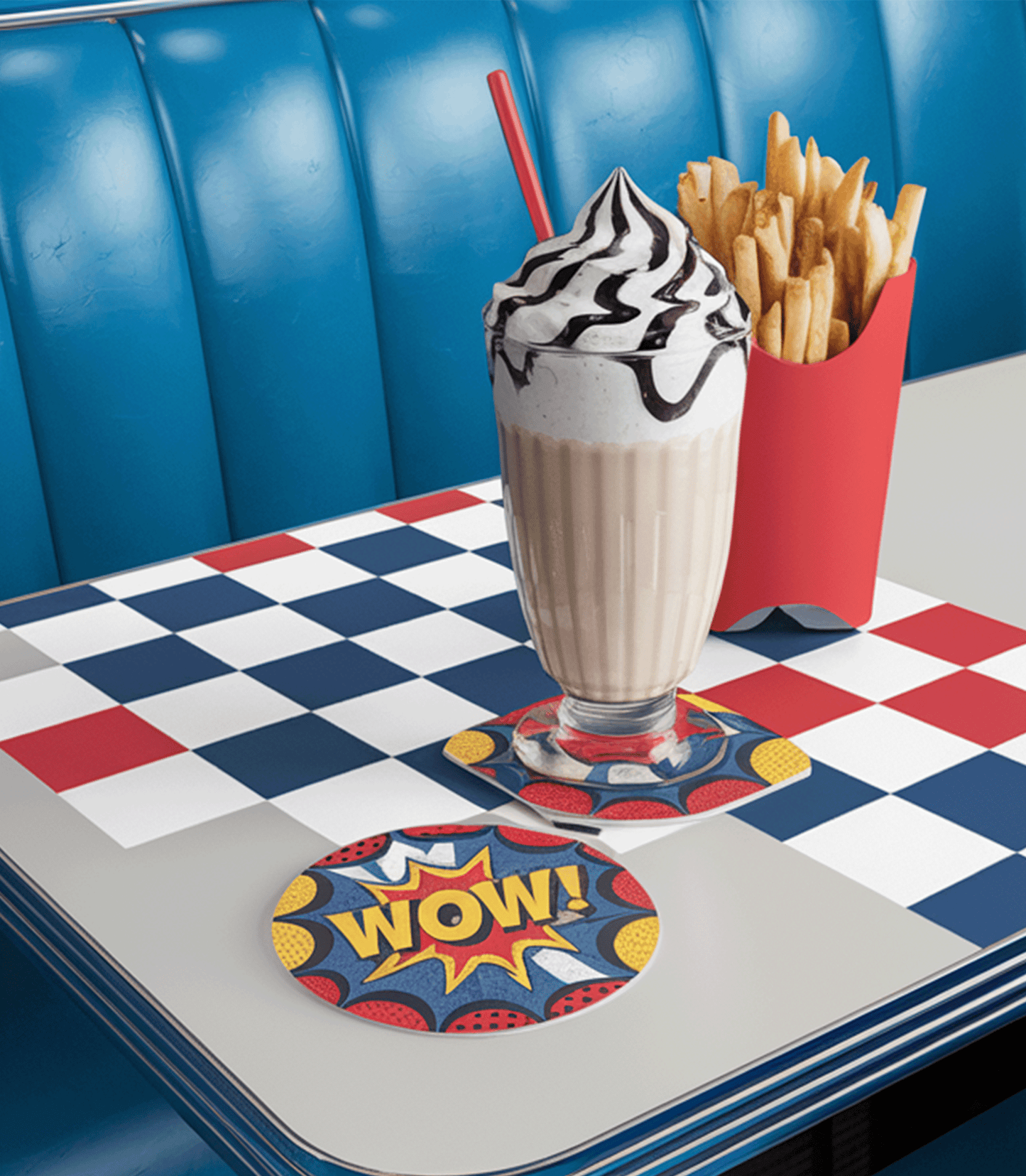 Retro Comic ‘WOW!’ Coaster – Pop Art Perfection