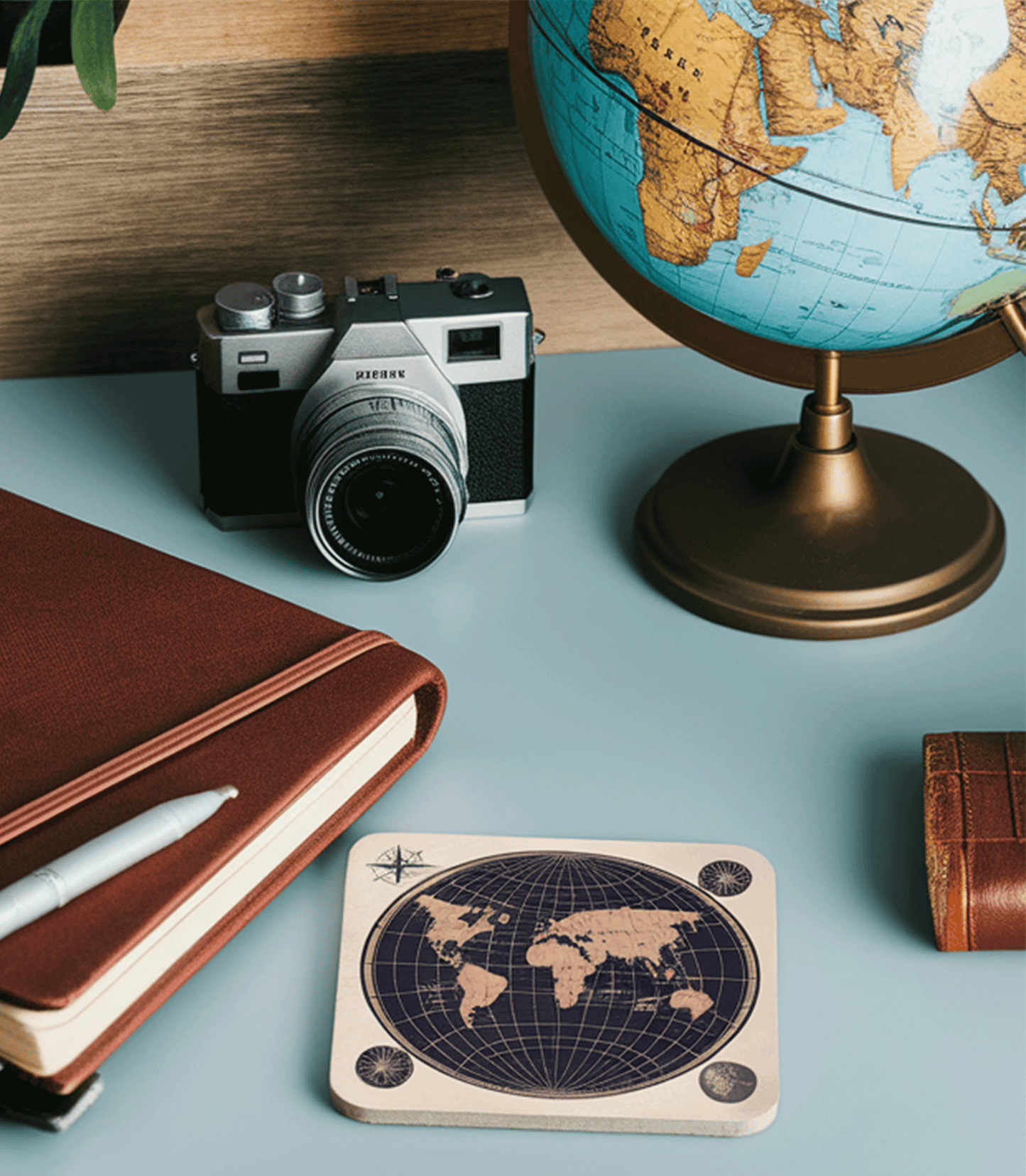 Vintage World Map Coaster – A Timeless Travel Essential
