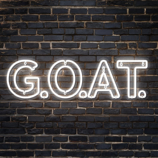 G.O.A.T Neon Sign – Minimalist LED Wall Art for Champions & High Achievers