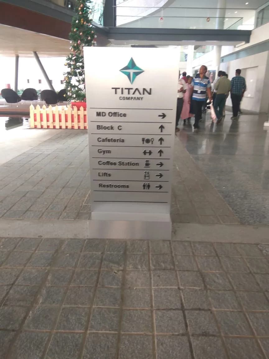 Titan Company lobby directory totem