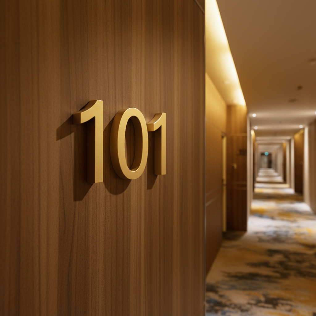 3D Room Number Signage – Luxe Brass Finish (Customizable)