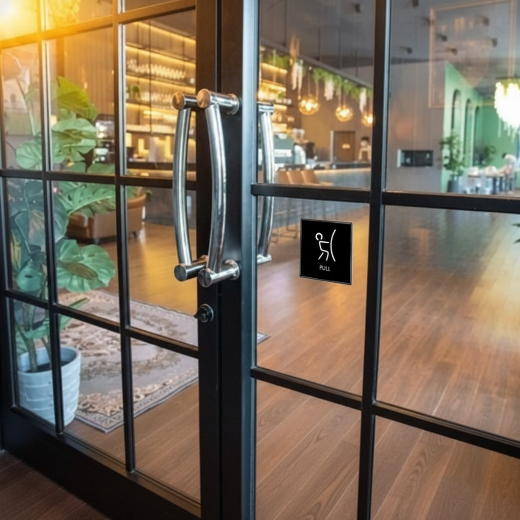 Push & Pull Door Signage – Minimal Icon Series (Customizable)