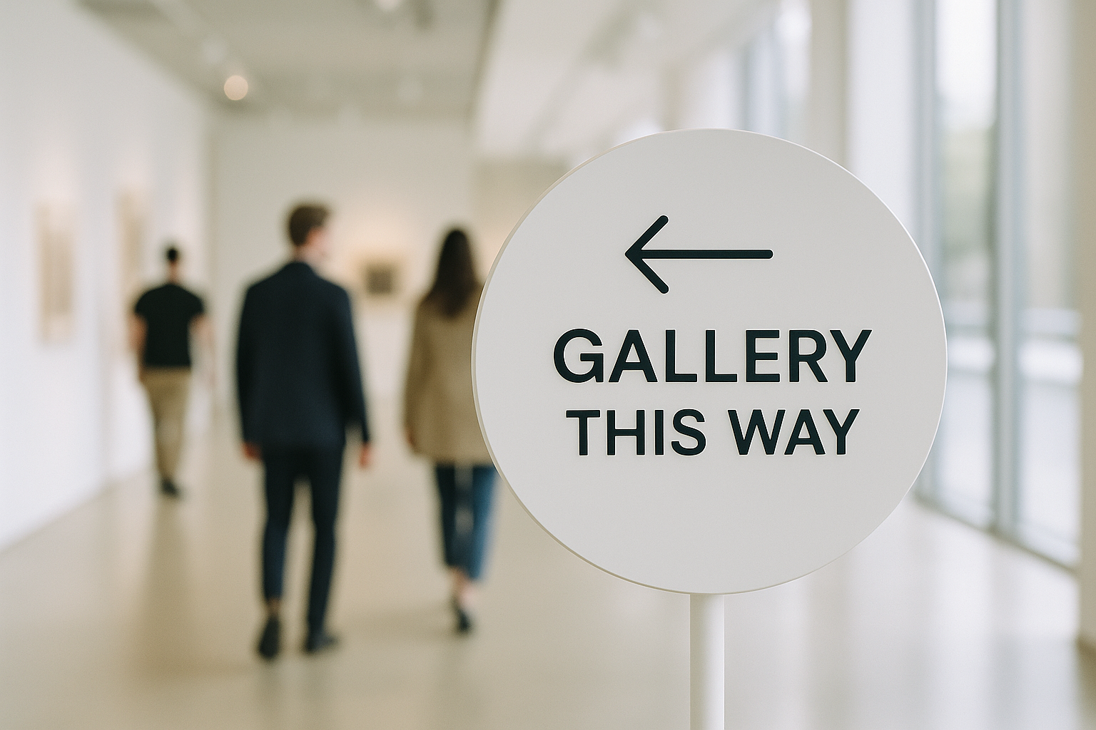 Round Pedestal Signage – Directional Floor Stand (Customizable)