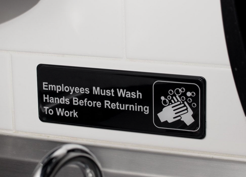 Hand Wash Reminder Sign – Employees Must Wash Hands Before Returning to Work