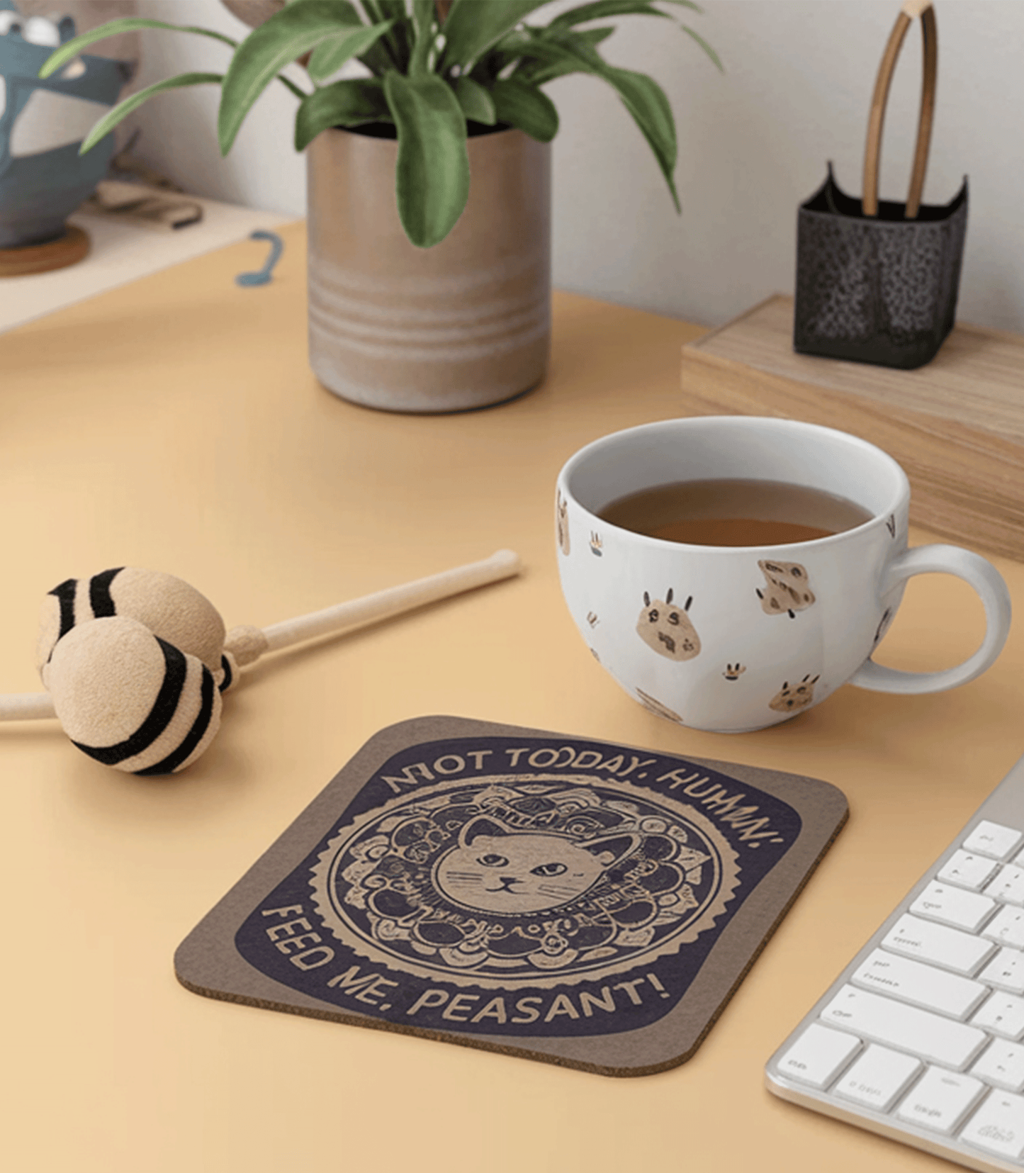 Mandala Cat Coaster – ‘Not Today, Human!’