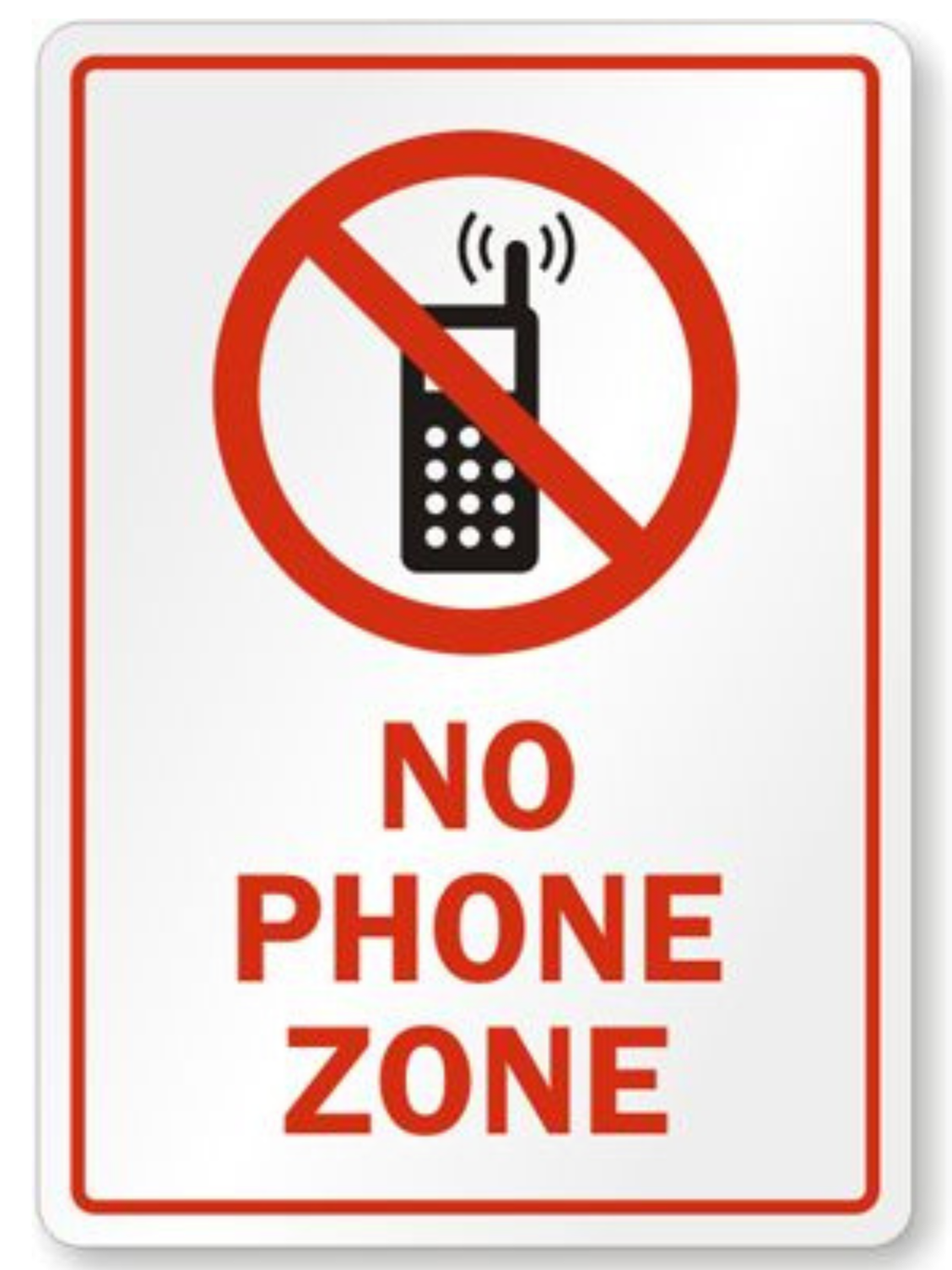 No Phone Zone Sign