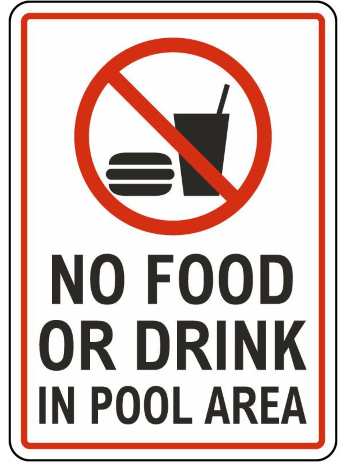 No Food In Pool Area Sign
