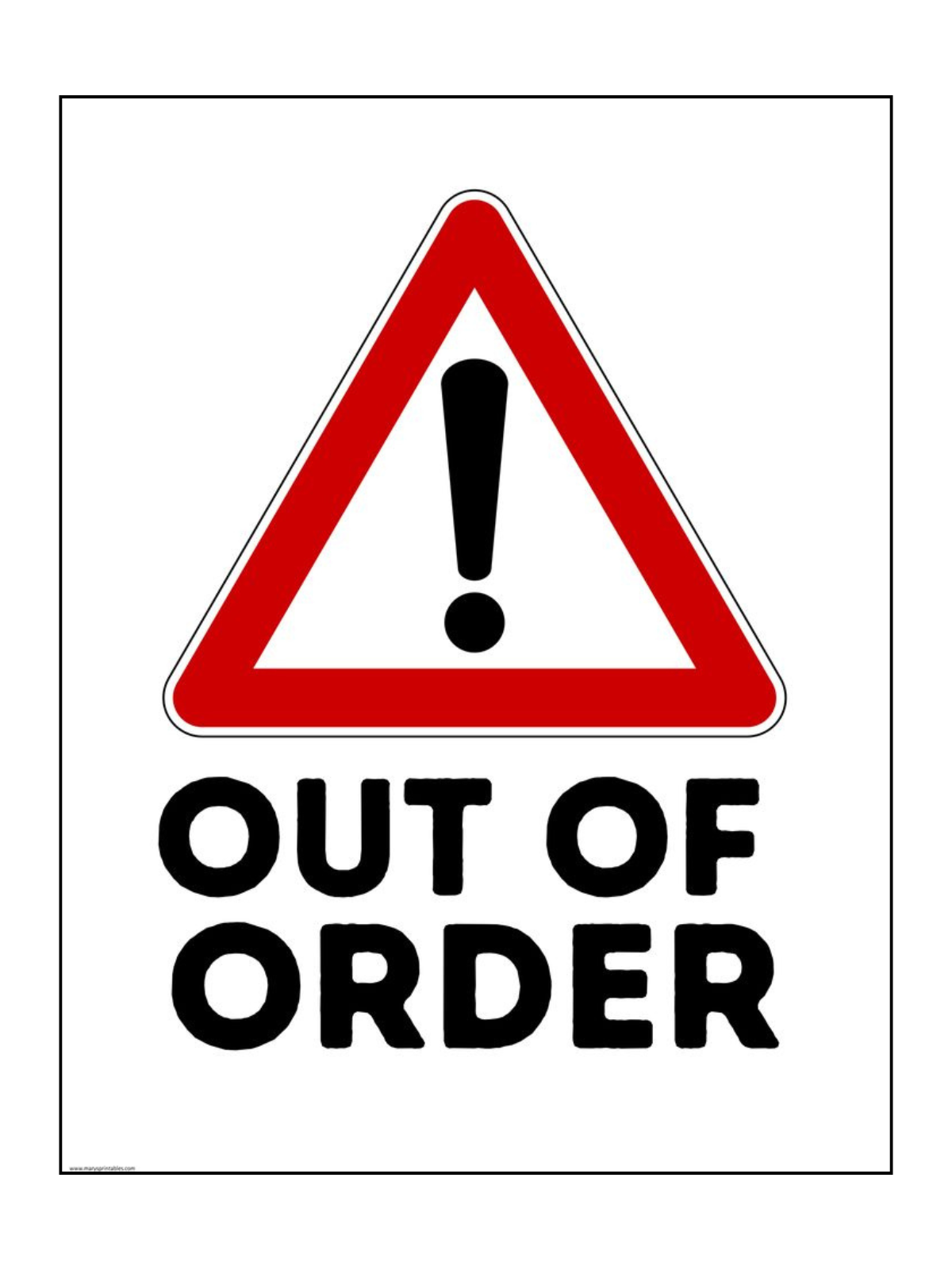 Out Of Order Sign