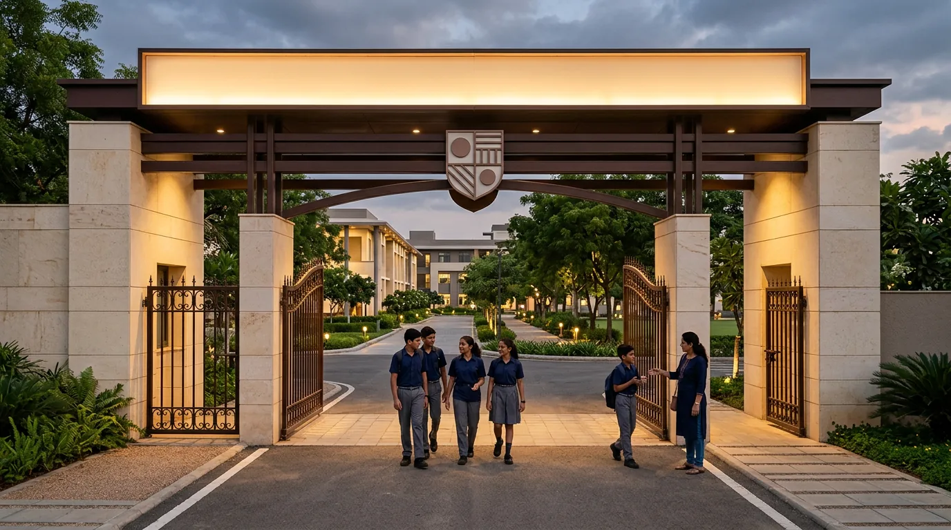 A campus with its identity and lighting switched on