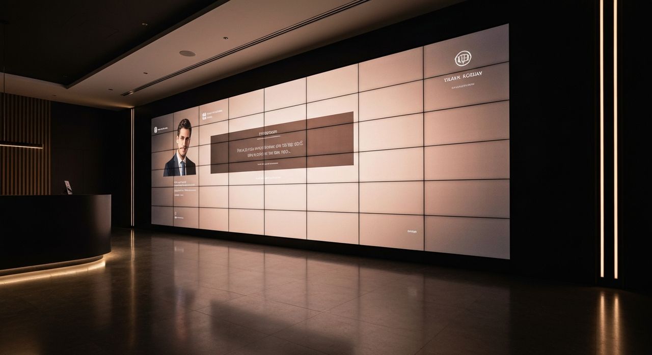 Fine-pitch LED video wall installed in a commercial space